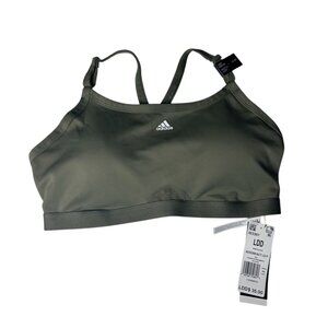 Adidas Aeroreact Sports Bra Light Support Size LDD Olive Green NEW